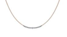 1.06 Ctw SI2/I1 Diamond 14K Rose Gold Slide Necklace