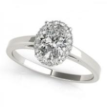 CERTIFIED 18KT WHITE GOLD 1.11 CTW J-K/VS-SI1 DIAMOND HALO ENGAGEMENT RING