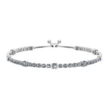 1.84 Ctw SI2/I1 Diamond Prong Set 14K White Gold Slide Bracelet