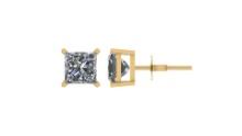 Certified 1.5 CTW Princess Diamond Stud Earrings D/SI2