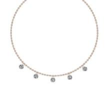 0.75 Ctw SI2/I1 Diamond 14K Rose Gold Station Necklace