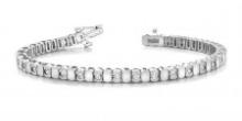 14KT WHITE GOLD 1 CTW G-H SI2/SI3 ALTERNATING BEZEL DIAMOND BRACELET