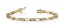 14KT YELLOW GOLD .50 CTW G-H VS2/SI1 DIAMOND BOX LINK BRACELET