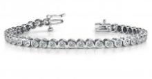 14KT WHITE GOLD 2 CTW G-H VS2/SI1 CLASSIC ROUND BEZEL SET DIAMOND TENNIS BRACELET