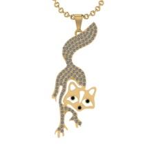 0.90 Ctw SI2/I1 Treated Fancy Black and white Diamond 14K Yellow Gold pendant necklace