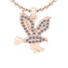 0.28 Ctw SI2/I1 Diamond 14K Rose Gold Eagle Pendant Necklace