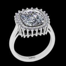 3.76 Ctw VS/SI1 Diamond14K White Gold Vintage Style Ring
