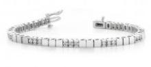 14K WHITE GOLD 1 CTW G-H SI2/SI3 DIAMOND BUILDING BLOCK TENNIS BRACELET