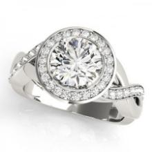 CERTIFIED PLATINUM 1.32 CTW J-K/VS-SI1 DIAMOND HALO ENGAGEMENT RING