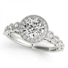 CERTIFIED 18KT WHITE GOLD 1.26 CTW J-K/VS-SI1 DIAMOND HALO ENGAGEMENT RING