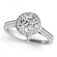 CERTIFIED PLATINUM 1.18 CTW J-K/VS-SI1 DIAMOND HALO ENGAGEMENT RING