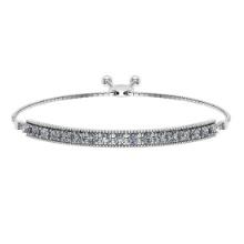 0.50 Ctw SI2/I1 Diamond Prong Set 14K White Gold Slide Bracelet