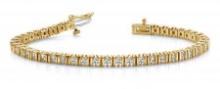 14KT YELLOW GOLD 2 CTW G-H SI2/SI3 DOUBLE LINK DIAMOND TENNIS BRACELET