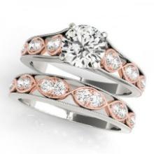 CERTIFIED 18KT TWO TONE GOLD 1.45 CTW J-K/VS-SI1 DIAMOND BRIDAL SET