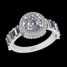 2.95 Ctw SI2/I1 Diamond 14K White Gold Engagement Ring