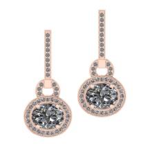 3.62 Ctw SI2/I1 Diamond 14K Rose Gold Earrings