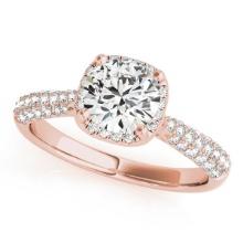 CERTIFIED 18K ROSE GOLD 1.15 CTW J-K/VS-SI1 DIAMOND HALO ENGAGEMENT RING