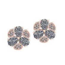 4.75 Ctw SI2/I1 Diamond 14K Rose Gold Stud Earrings