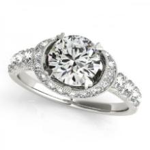 CERTIFIED PLATINUM 1.14 CTW J-K/VS-SI1 DIAMOND HALO ENGAGEMENT RING