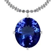 Certified 4.78 Ctw VS/SI1 Tanzanite And Diamond Platinum Pendent