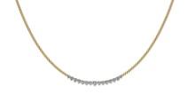 1.06 Ctw SI2/I1 Diamond 14K Yellow Gold Slide Necklace