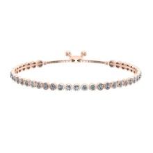 2.07 Ctw SI2/I1 Diamond Bezel Set 14K Rose Gold Slide Bracelet