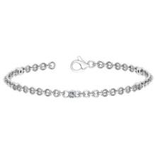 0.50 Ctw SI2/I1 Diamond 14K White Gold Bracelet