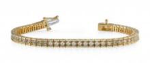 14KT YELLOW GOLD 2 CTW G-H SI2/SI3 BOX LINK DIAMOND TENNIS BRACELET