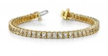 14KT YELLOW GOLD 2 CTW G-H VS2/SI1 PILLOW BEZEL SET DIAMOND TENNIS BRACELET