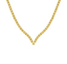 4.66 Ctw i2/i3 Treated Fancy Yellow Diamond 14K White Gold Necklace