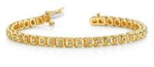 14K YELLOW GOLD 1 CTW G-H I1/I2 CIRCLE LINK DIAMOND TENNIS BRACELET