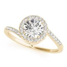 CERTIFIED 18K YELLOW GOLD 1.49 CTW J-K/VS-SI1 DIAMOND HALO HALO ENGAGEMENT RING