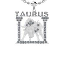 1.77 Ctw SI2/I1 Diamond 14K White Gold Taurus Zodiac Sign Necklace