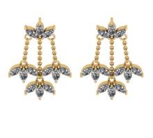 3.36 Ctw SI2/I1 Diamond 14K Yellow Gold Antique style Earrings