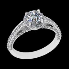 1.65 Ctw SI2/I1 Diamond 18K White Gold Engagement Ring