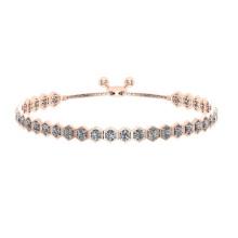 2.84 Ctw SI2/I1 Diamond Prong Set 14K Rose Gold Slide Bracelet