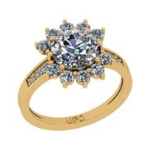 2.79 ctw GIA Certified Center StoneDiamond 14K Yellow Gold Ring