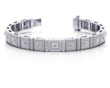 14KT WHITE GOLD 5 CTW G-H SI2/SI3 BEZEL SET PRINCESS DIAMOND BRACELET