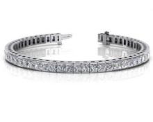 14K WHITE GOLD 4 CTW G-H I1/I2 CLASSIC DIAMOND BOX TENNIS BRACELET