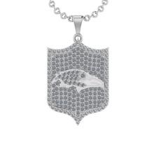 1.54 Ctw SI2/I1 Diamond 14K White Gold Pendant Necklace