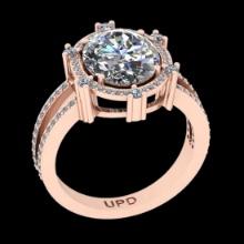 4.72 Ctw VS/SI1 Diamond14K Rose Gold Vintage Style Ring