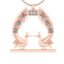 0.51 Ctw SI2/I1 Diamond 14K Rose Gold Pendant Necklace