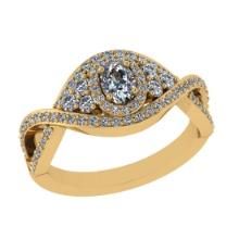 0.55 Ctw SI2/I1 Diamond 14K Yellow Gold Engagement Ring