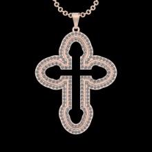 2.50 Ctw SI2/I1 Diamond 18K Rose Gold Pendant Necklace