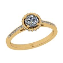 0.57 Ctw SI2/I1 Diamond 18K Yellow Gold Engagement Ring