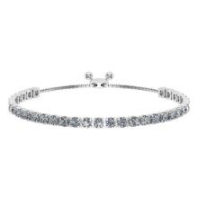 1.66 Ctw SI2/I1 Diamond Prong Set 14K White Gold Slide Bracelet