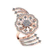 2.85 Ctw SI2/I1 Diamond 14K Rose Gold Bypass Engagement Ring