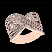 0.90 Ctw SI2/I1 Diamond 10K Rose Gold Eternity Band Ring
