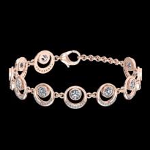 5.72 Ctw SI2/I1 Diamond 18K Rose Gold Bracelet