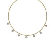 1.05 Ctw SI2/I1 Diamond 14K Yellow Gold Station Necklace